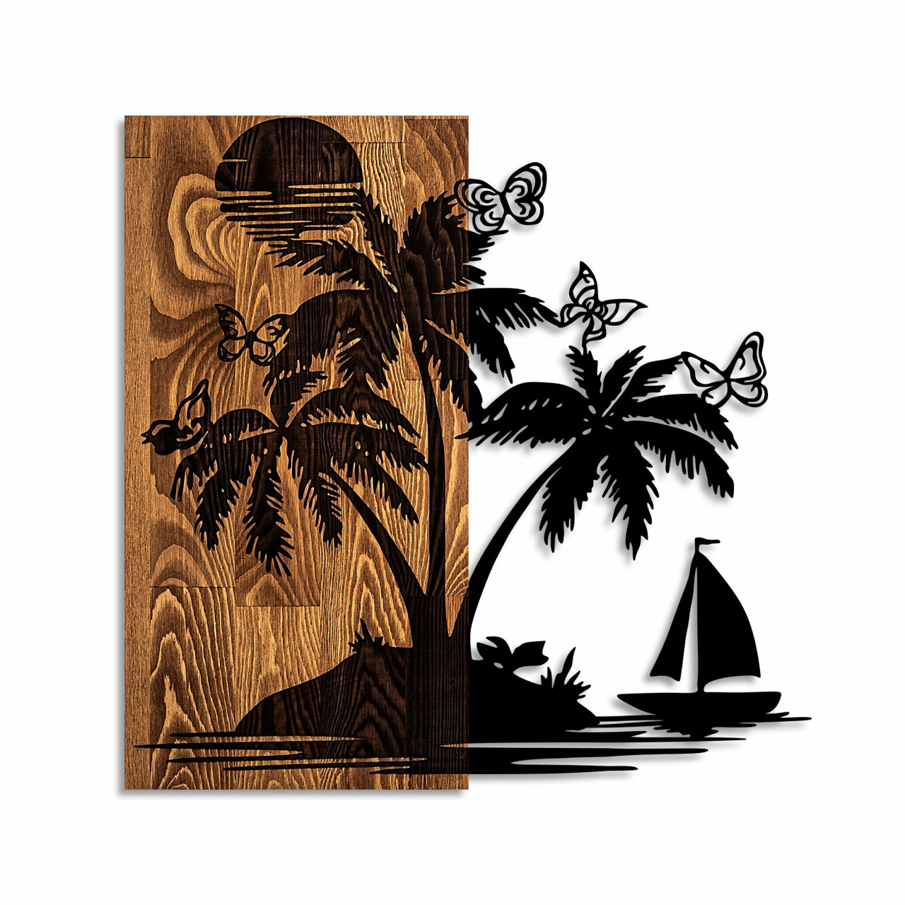Poze Accesoriu decorativ de perete din lemn Holiday island