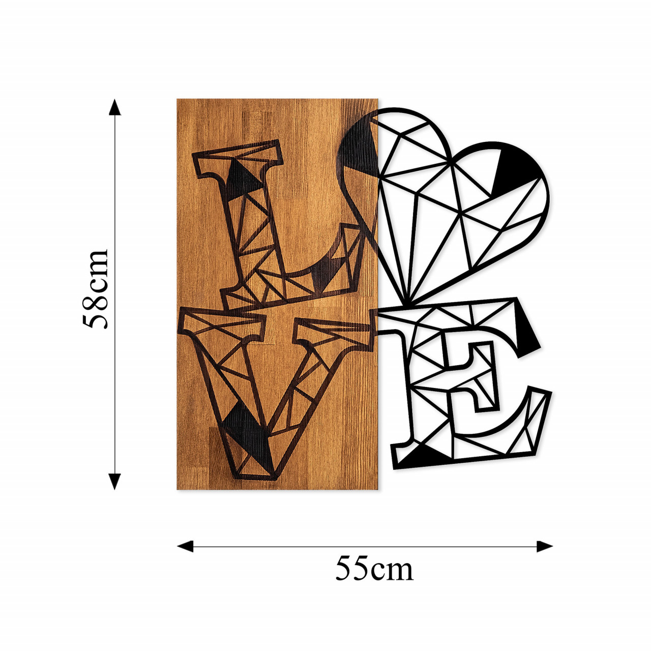 Poze Accesoriu decorativ de perete din lemn Love 1