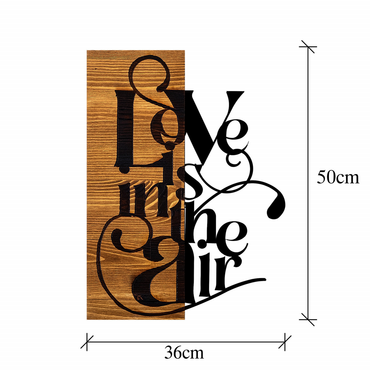 Poze Accesoriu decorativ de perete din lemn Love is in the air