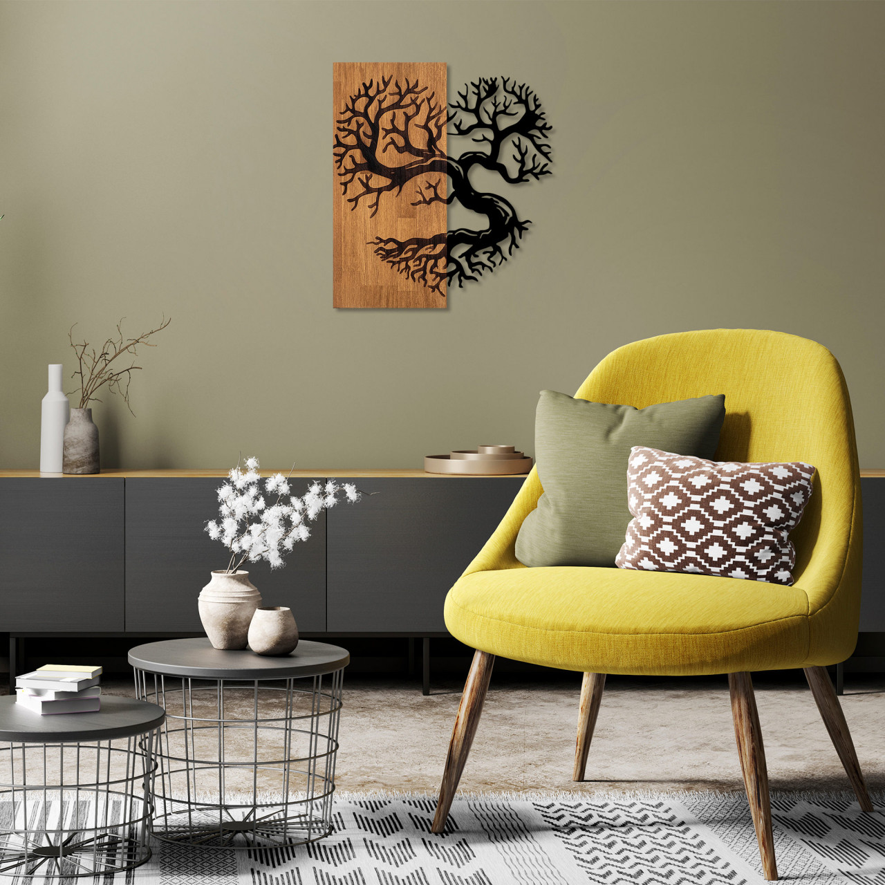 Poze Accesoriu decorativ de perete din lemn Monumental tree 4