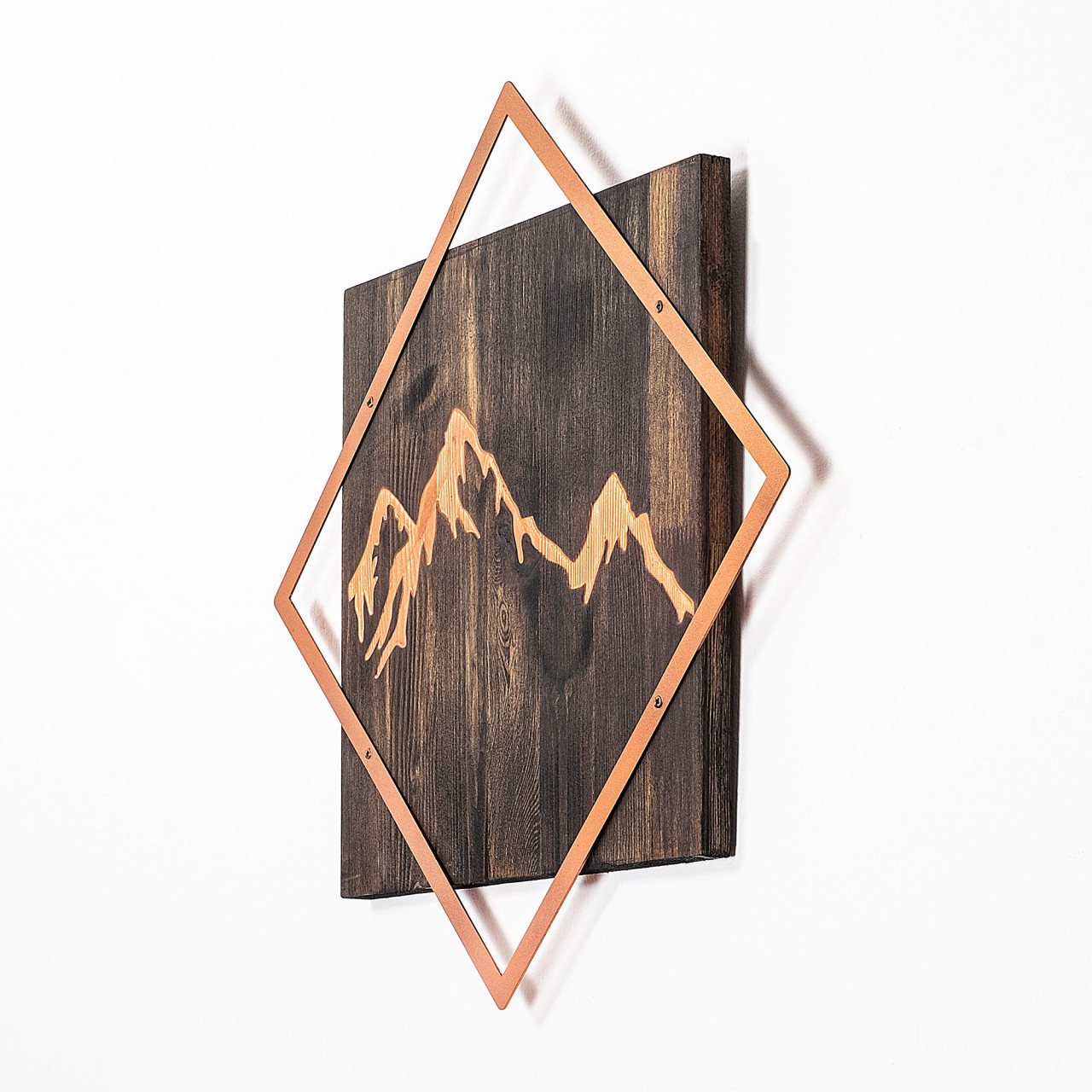 Poze Accesoriu decorativ de perete din lemn Mountain - copper
