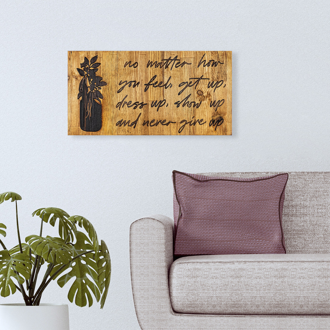 Poze Accesoriu decorativ de perete din lemn No matter how you feel