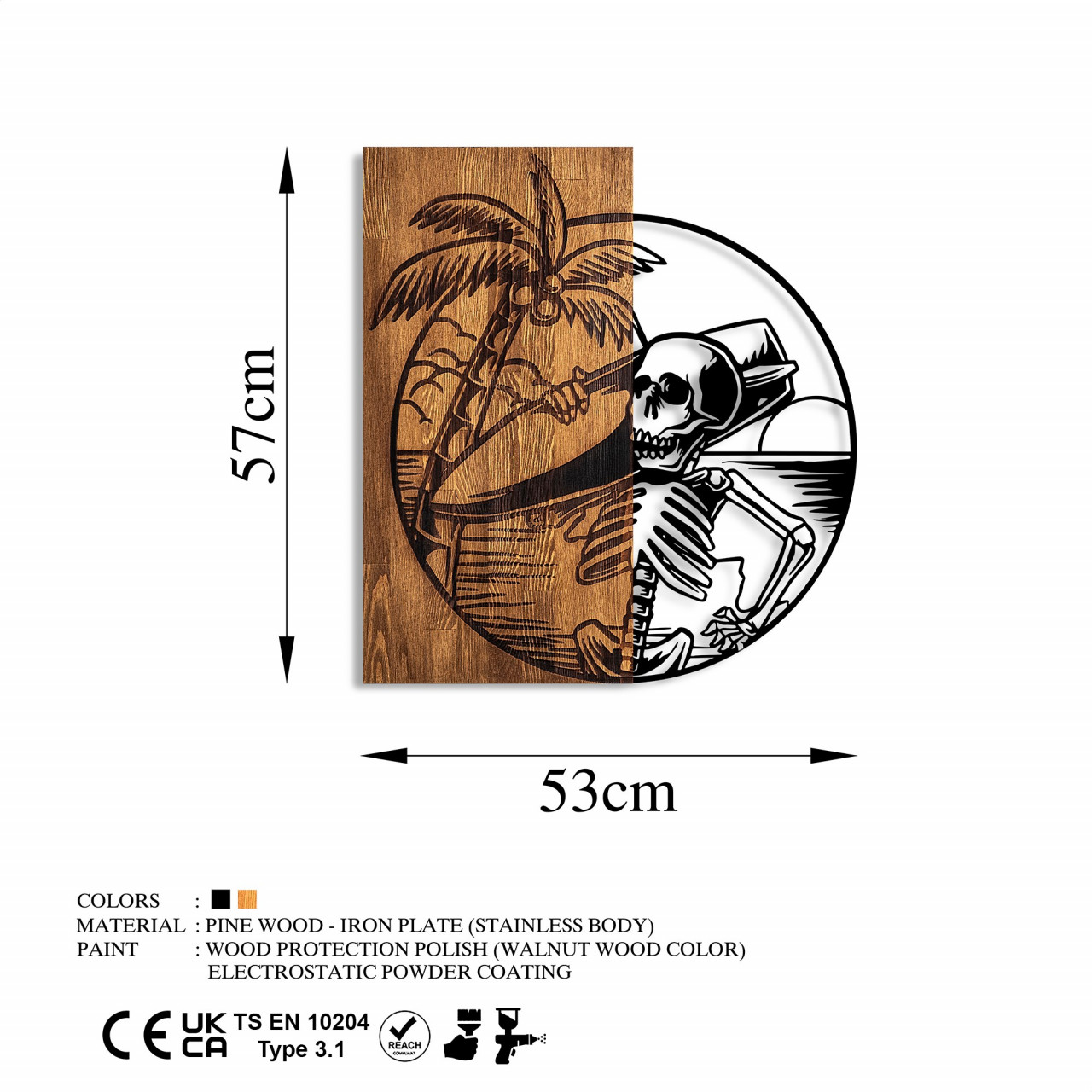 Poze Accesoriu decorativ de perete din lemn Skeletor