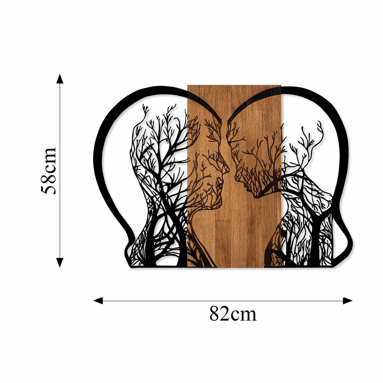 Poze Accesoriu decorativ de perete din lemn Tree woman and man love