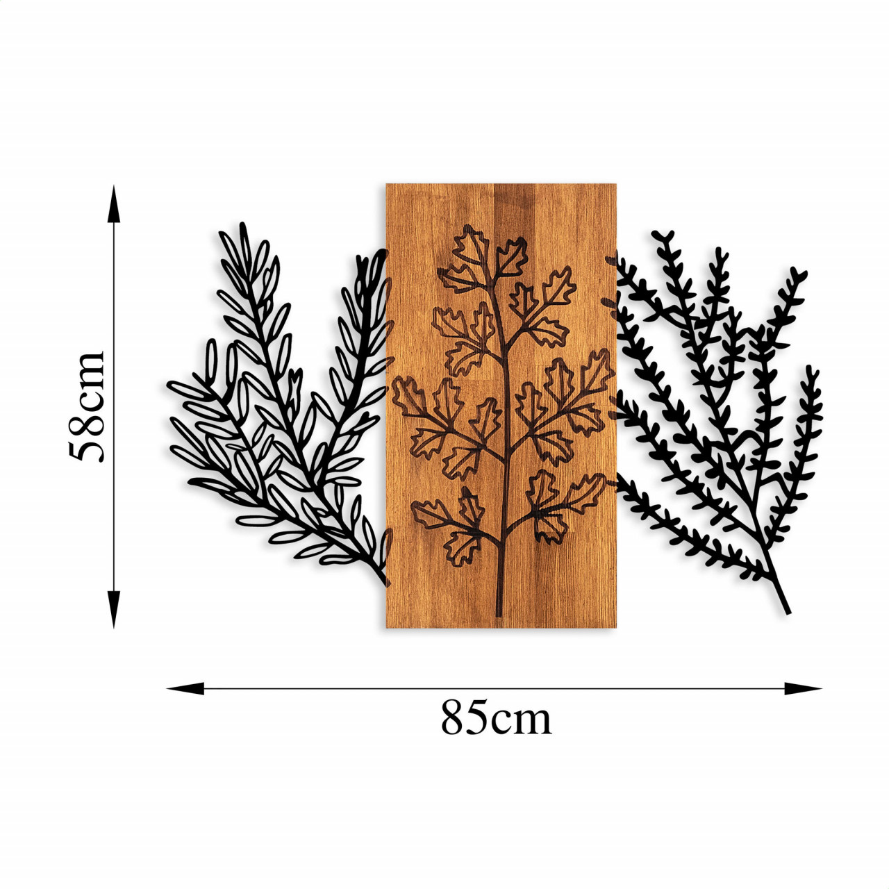 Poze Accesoriu decorativ de perete din lemn Triple herbs - 385