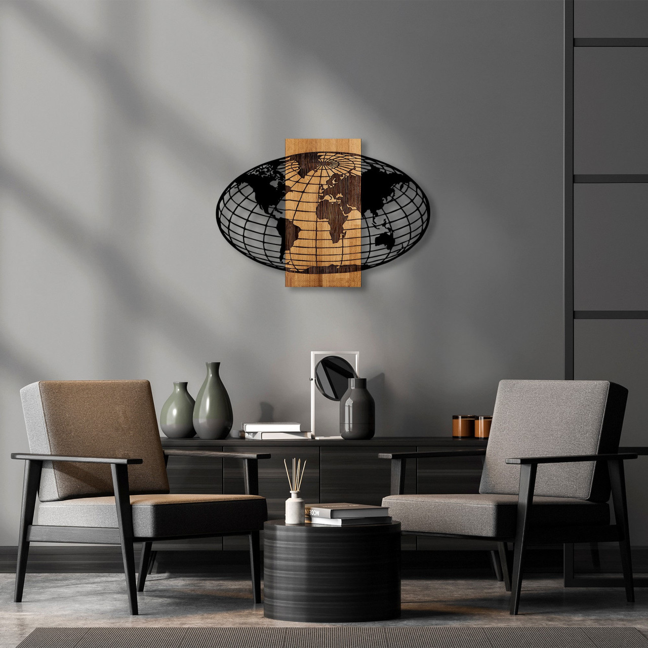 Poze Accesoriu decorativ de perete din lemn Wold map - 332