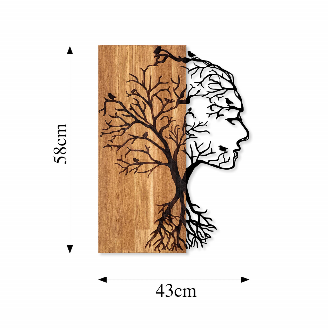 Poze Accesoriu decorativ de perete din lemn Woman Face