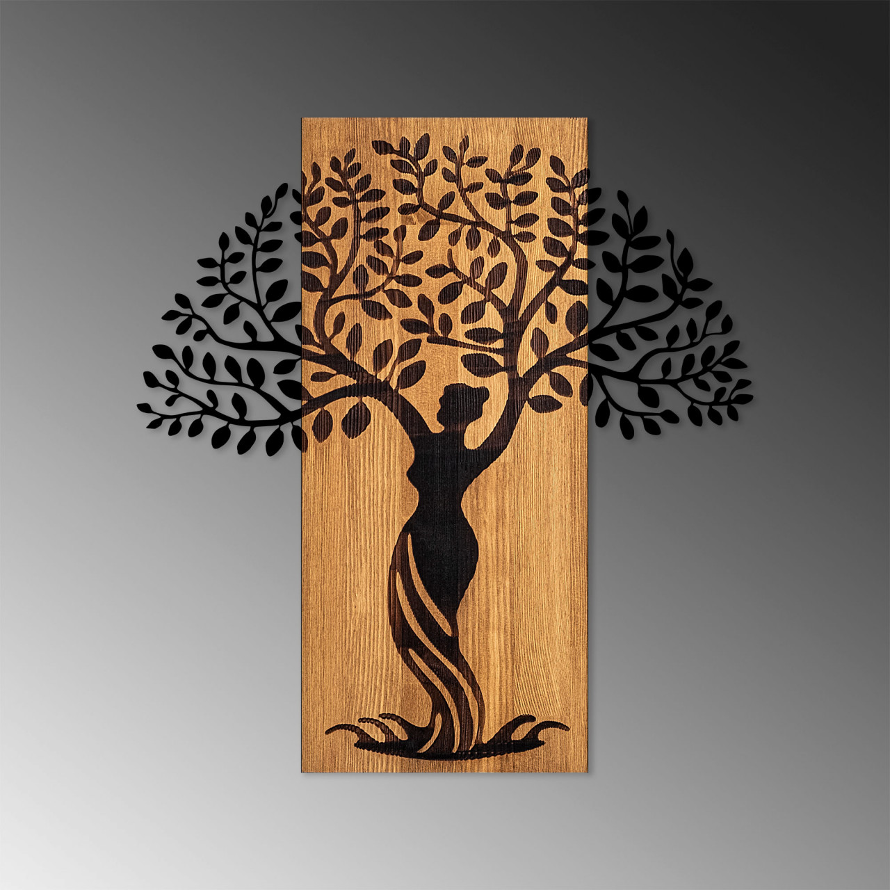 Poze Accesoriu decorativ de perete din lemn Woman tree 3