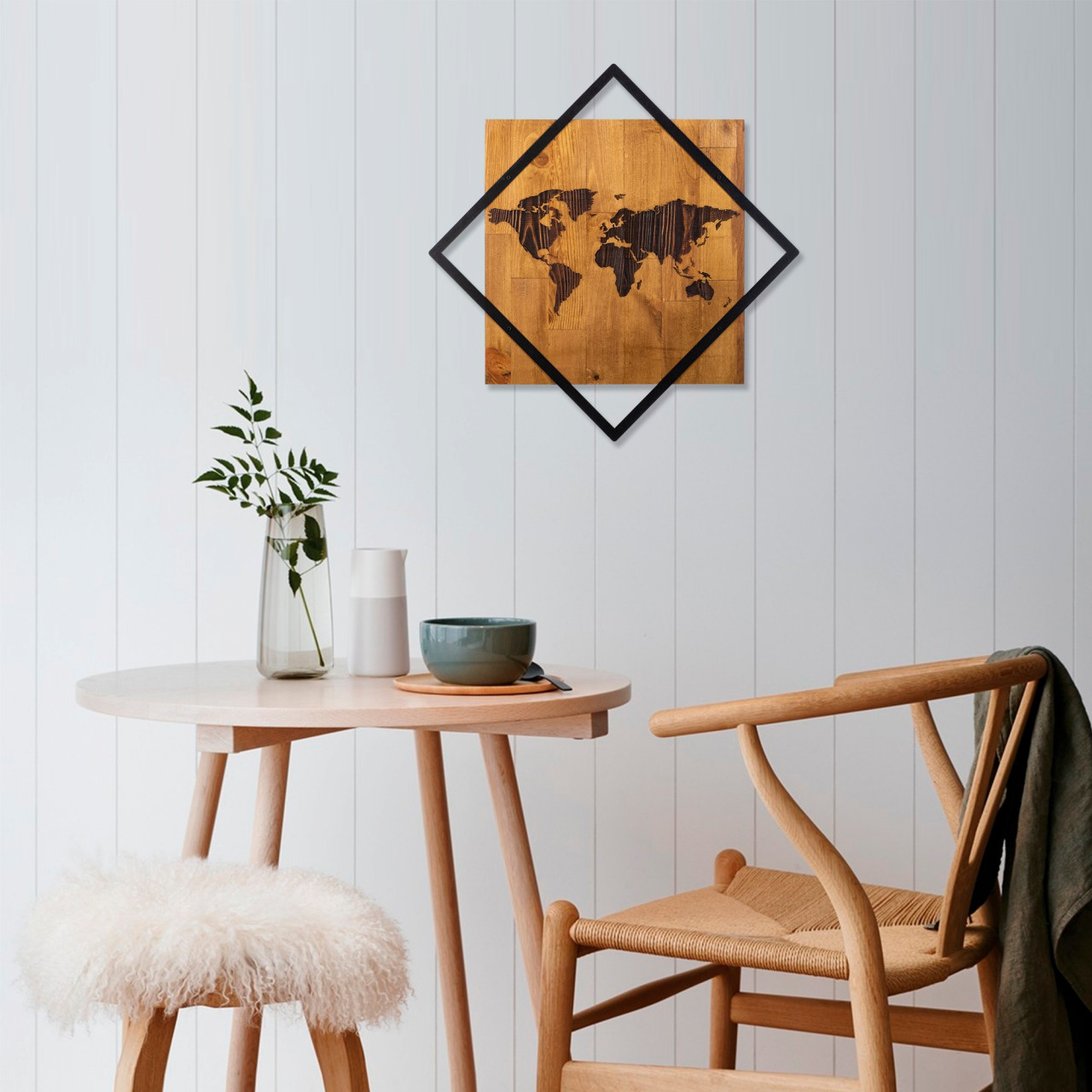 Poze Accesoriu decorativ de perete din lemn World 2