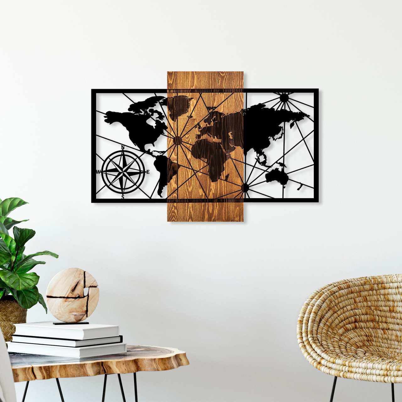 Poze Accesoriu decorativ de perete din lemn World map 3-M