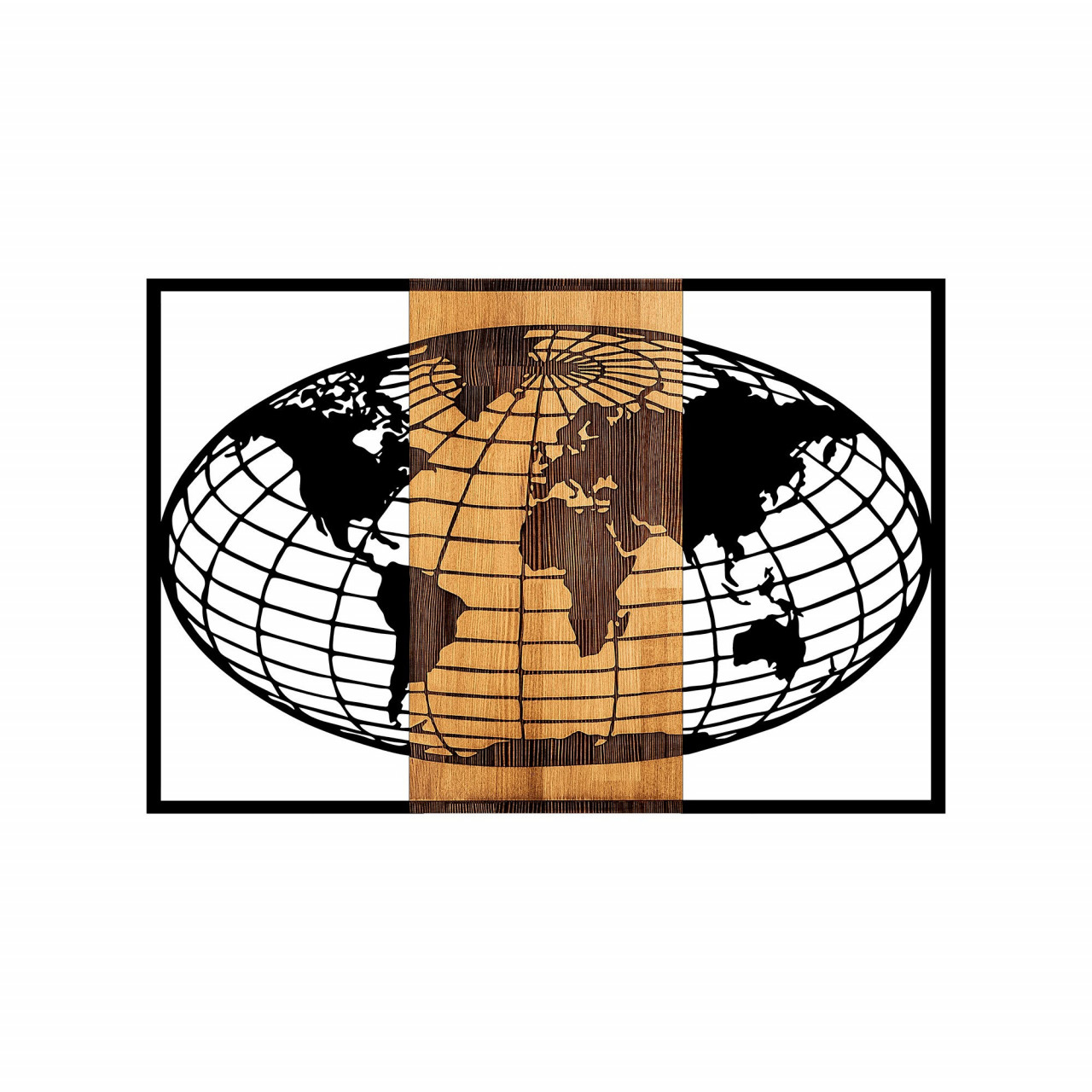 Poze Accesoriu decorativ de perete din lemn World Map - 326
