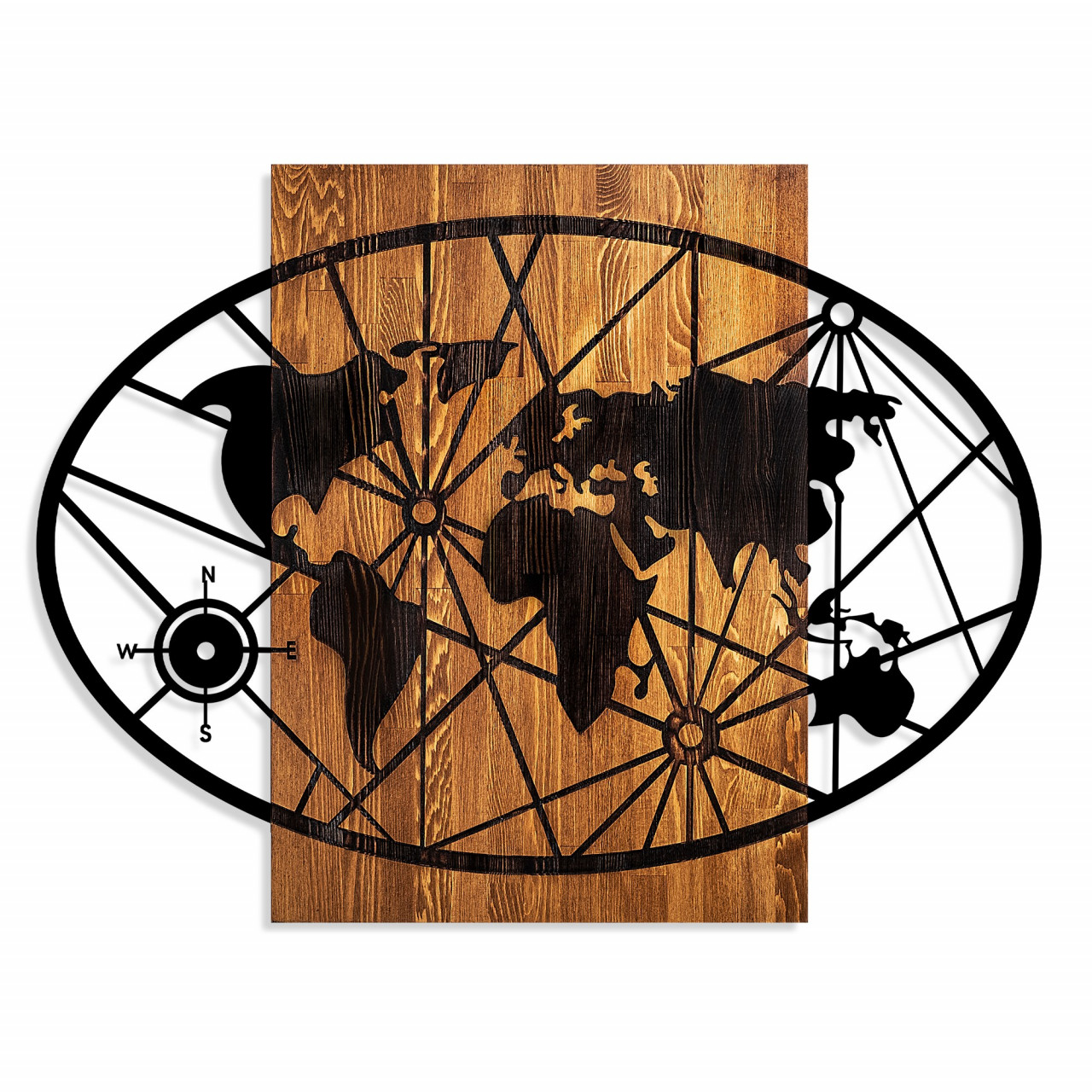 Poze Accesoriu decorativ de perete din lemn World Map 4-L