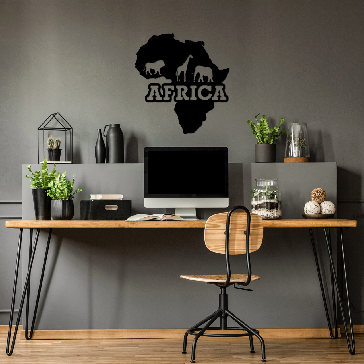 Poze Accesoriu decorativ de perete metalic Africa - 503