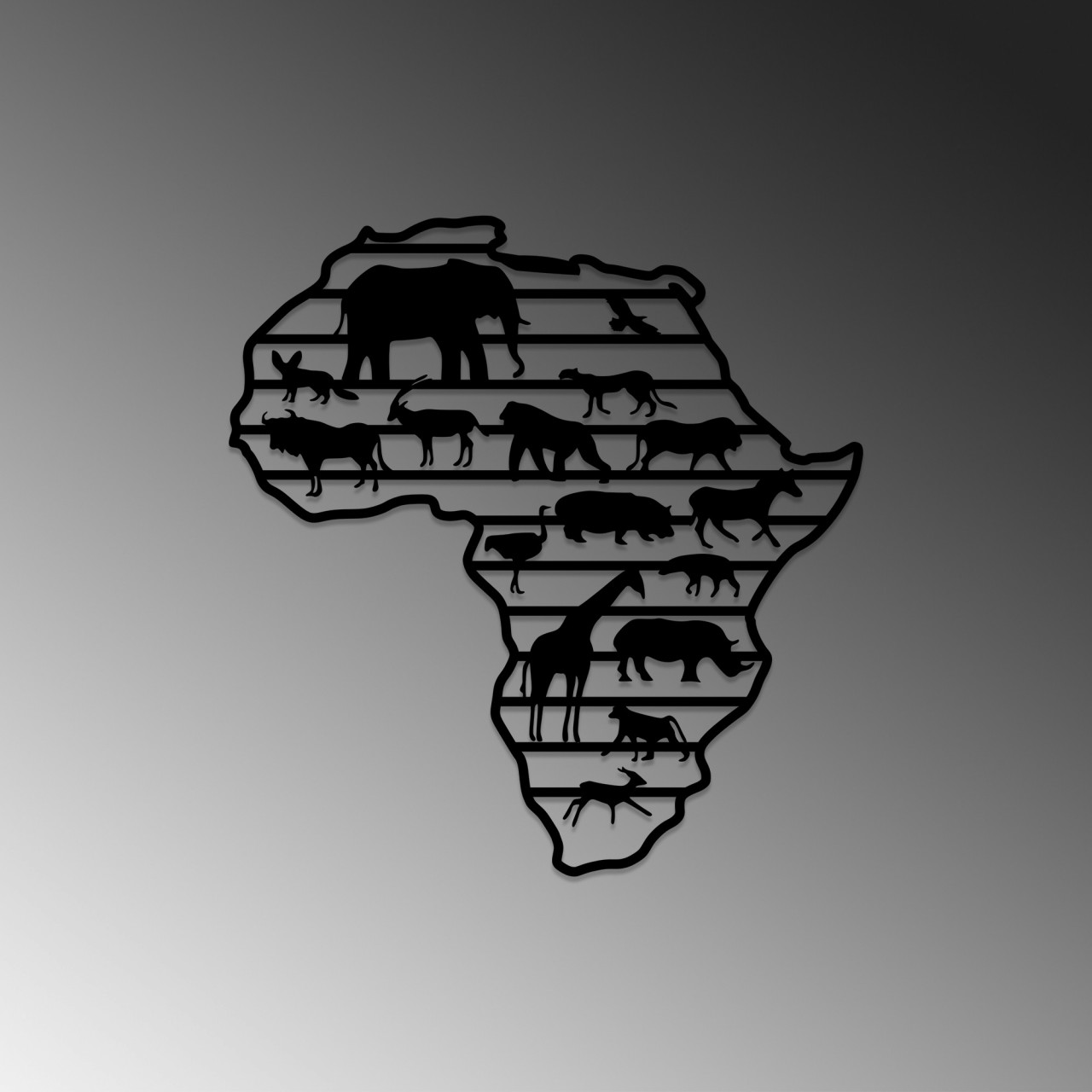 Poze Accesoriu decorativ de perete metalic African Animals