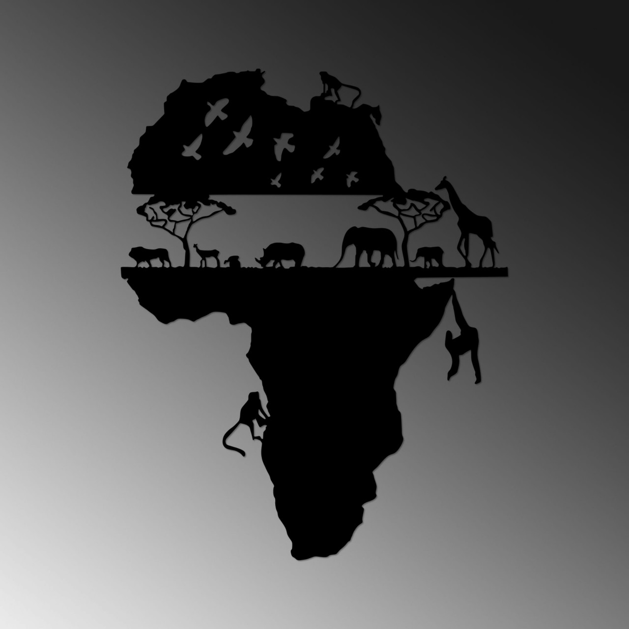 Poze Accesoriu decorativ de perete metalic Animal world of Africa - 529