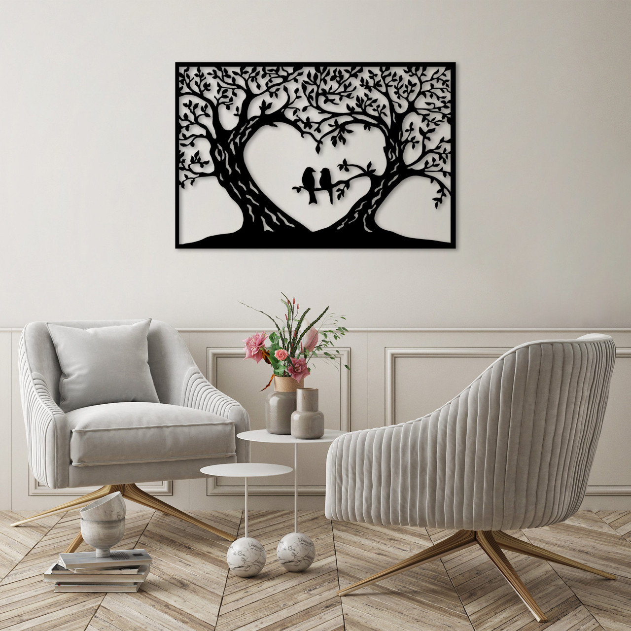 Poze Accesoriu decorativ de perete metalic Birds Love - 278 L