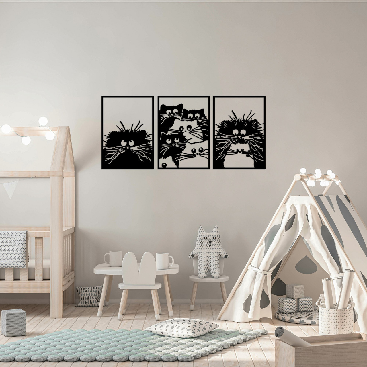 Poze Accesoriu decorativ de perete metalic Cats