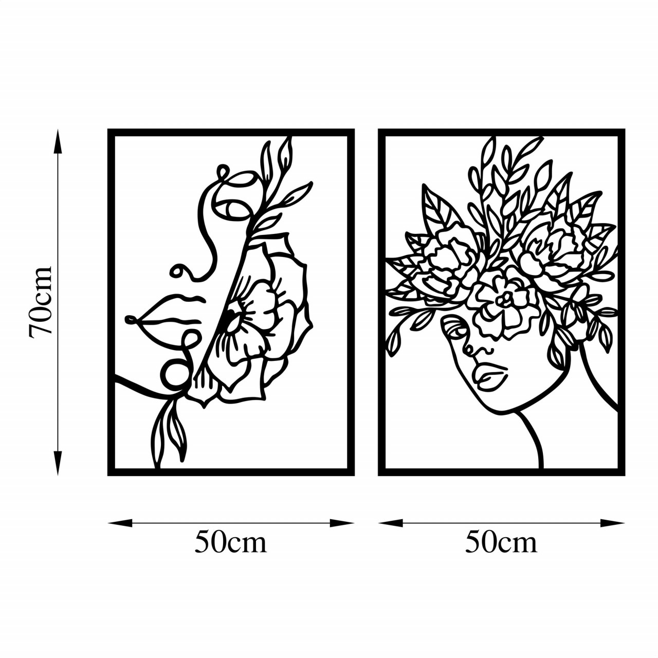 Poze Accesoriu decorativ de perete metalic Flower Woman - 511