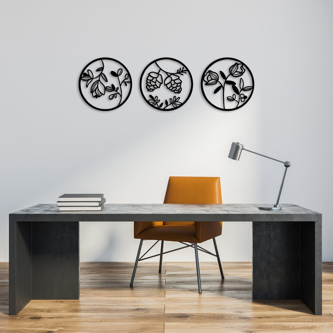 Poze Accesoriu decorativ de perete metalic Flowers - 306 M