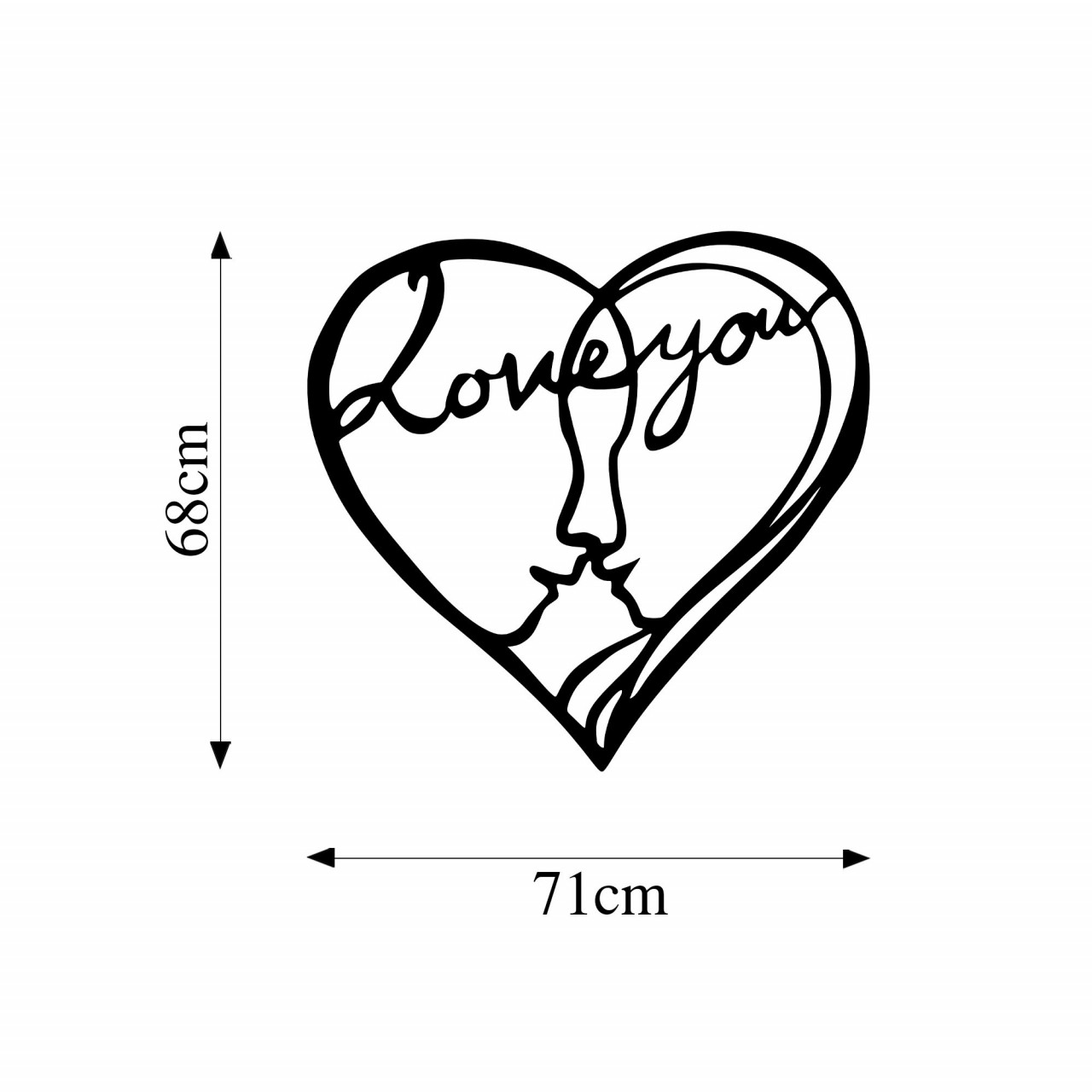 Poze Accesoriu decorativ de perete metalic I Love You