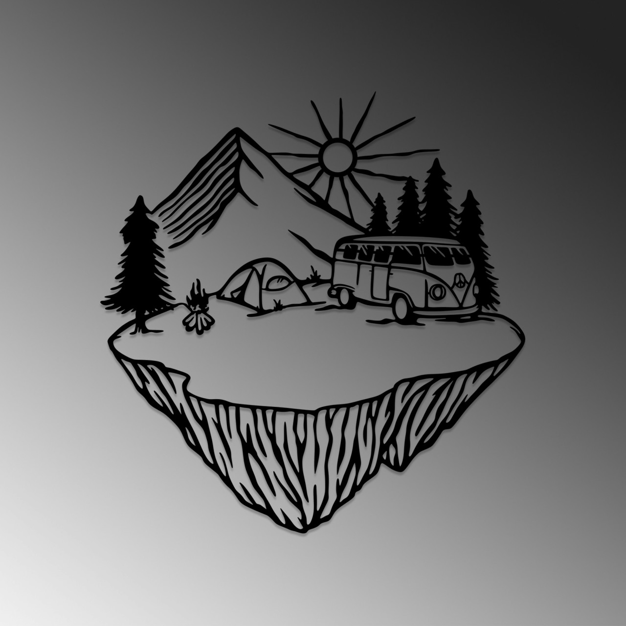 Poze Accesoriu decorativ de perete metalic Landscape camp