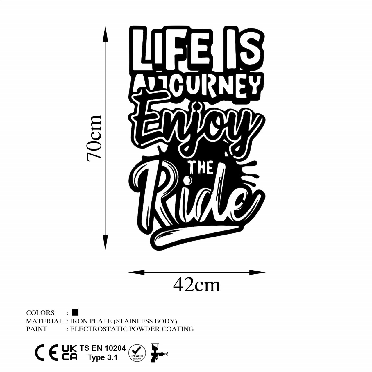 Poze Accesoriu decorativ de perete metalic Life is a journey
