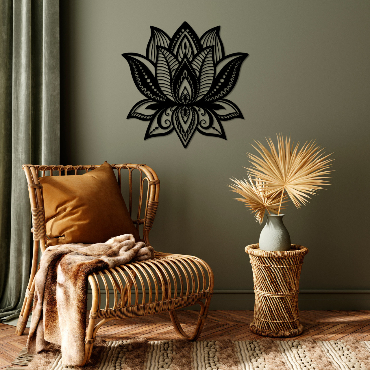 Poze Accesoriu decorativ de perete metalic Lotus - 314