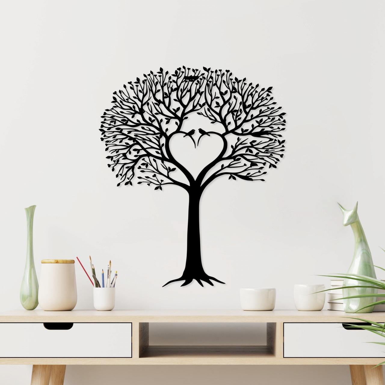 Poze Accesoriu decorativ de perete metalic Love tree