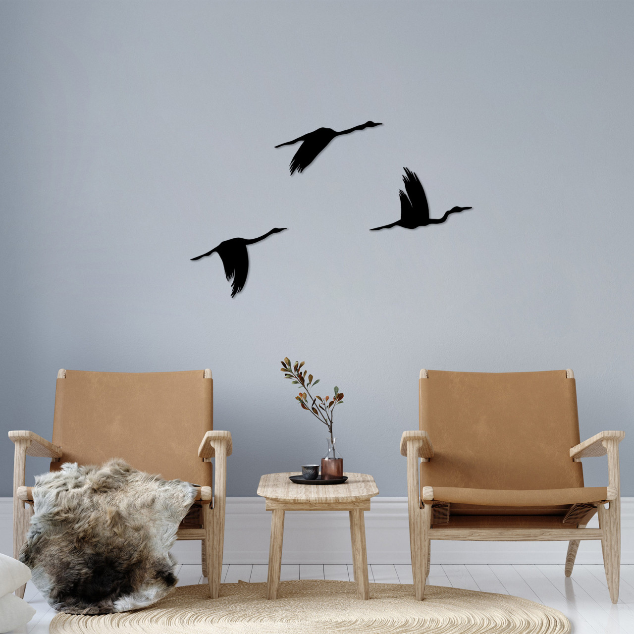Poze Accesoriu decorativ de perete metalic Migrant Birds - 291