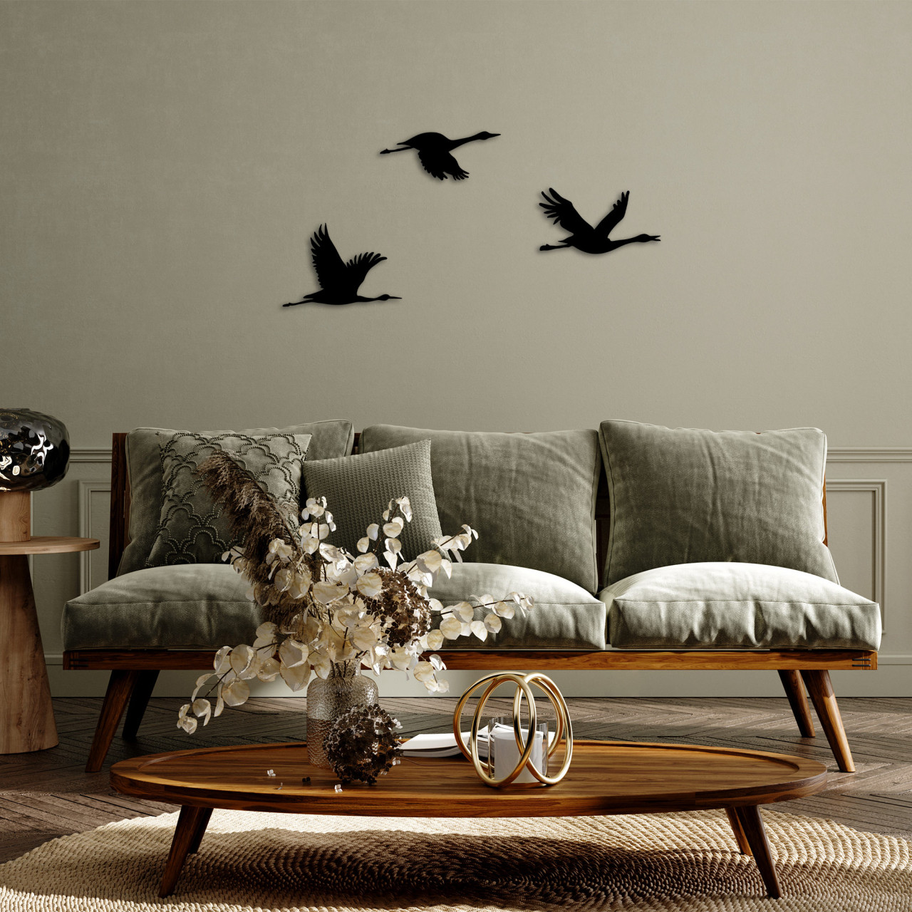 Poze Accesoriu decorativ de perete metalic Migrant birds - 302