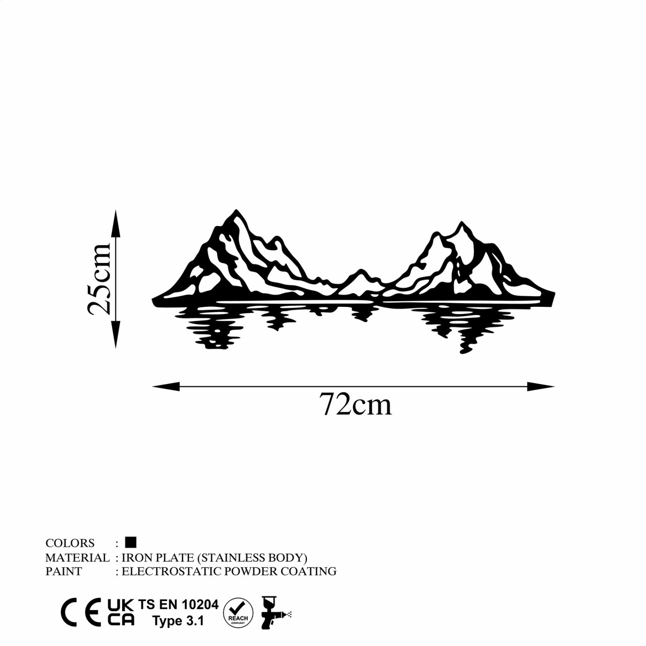 Poze Accesoriu decorativ de perete metalic Mountains