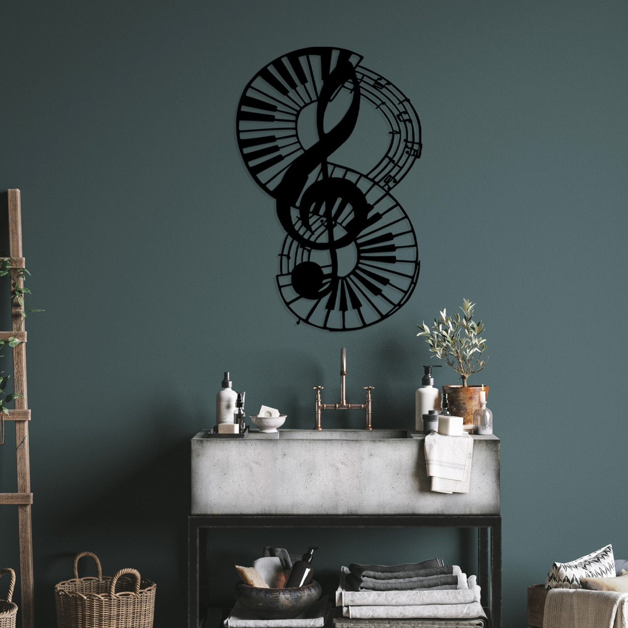 Poze Accesoriu decorativ de perete metalic Musical 4