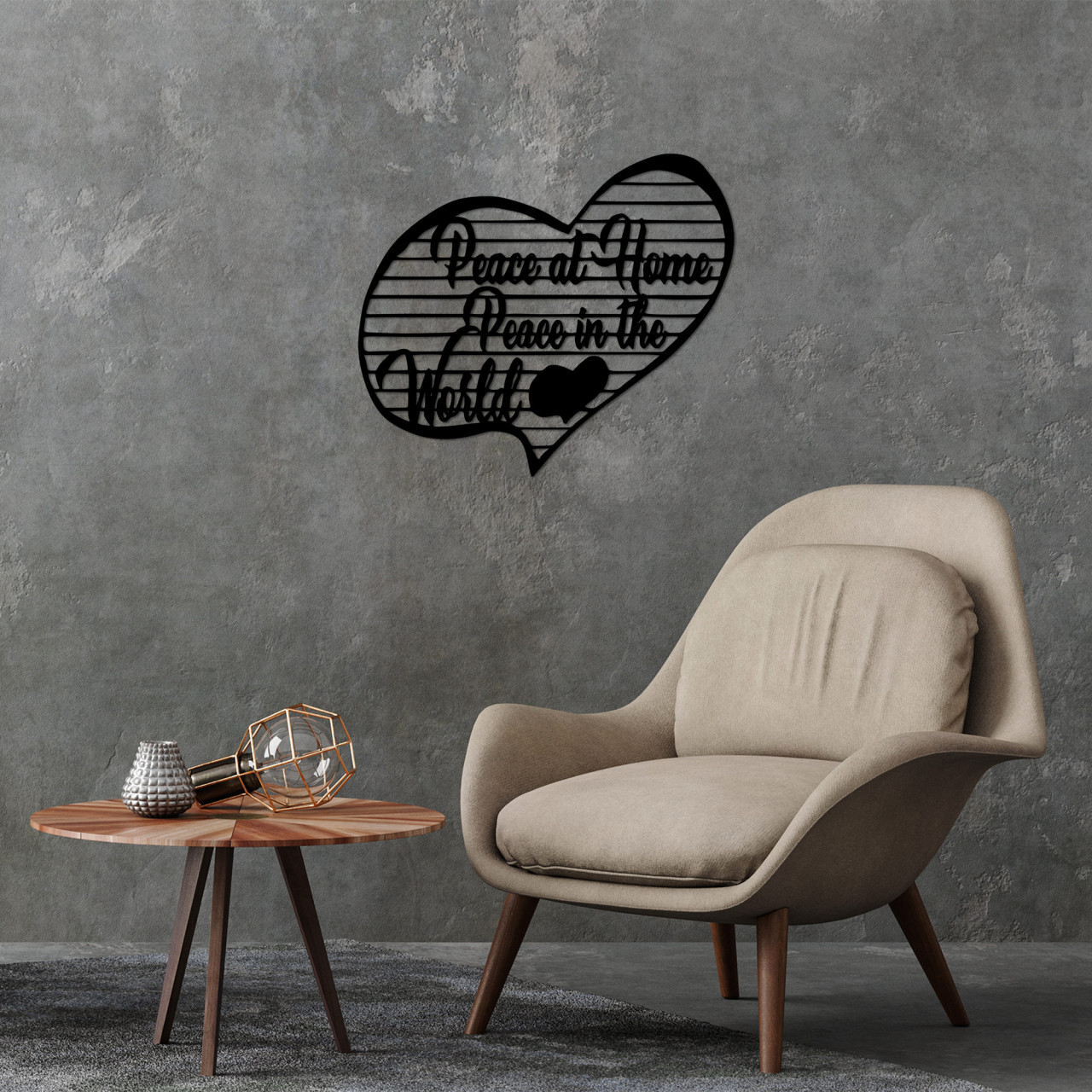 Poze Accesoriu decorativ de perete metalic Peace at home