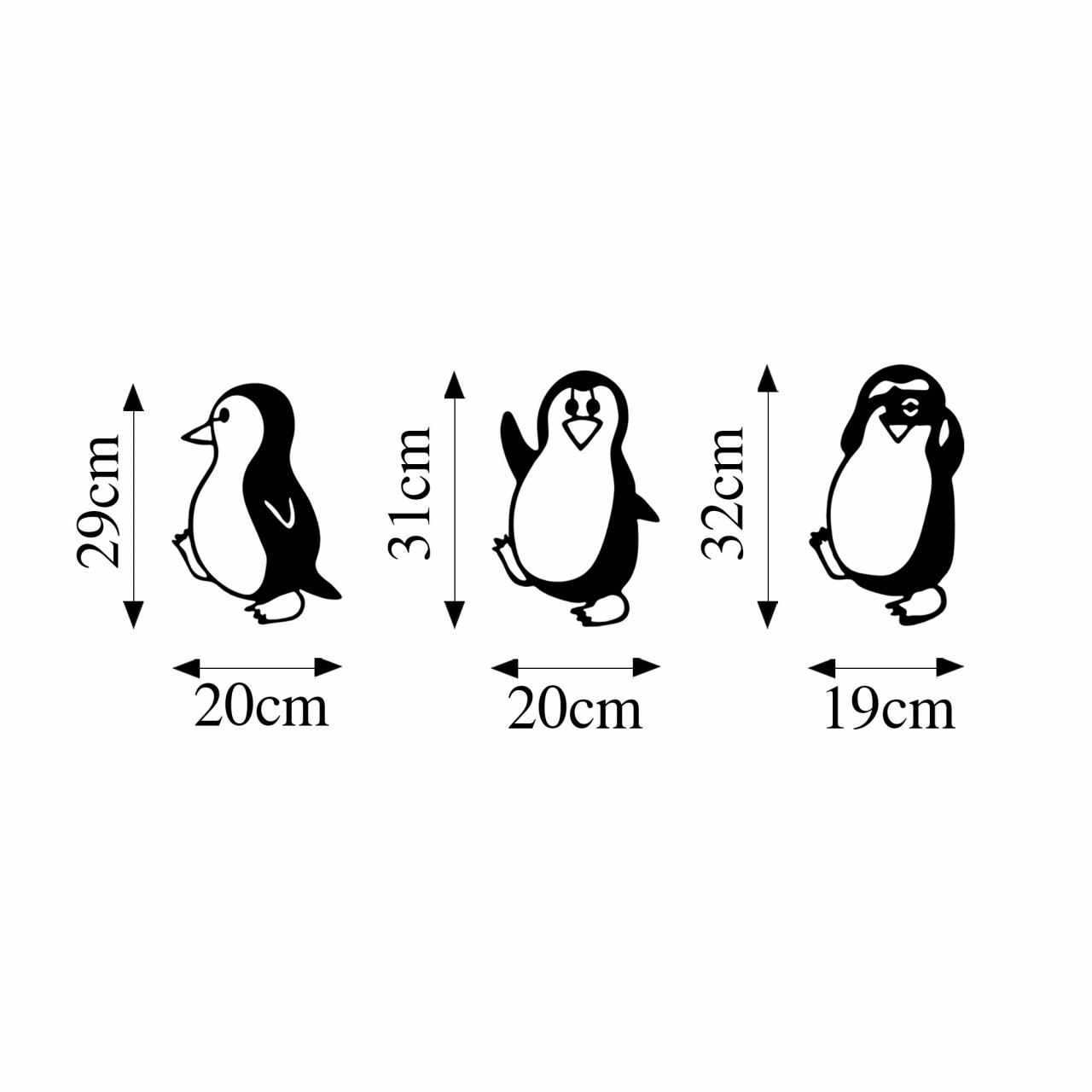 Poze Accesoriu decorativ de perete metalic Penguins - 297