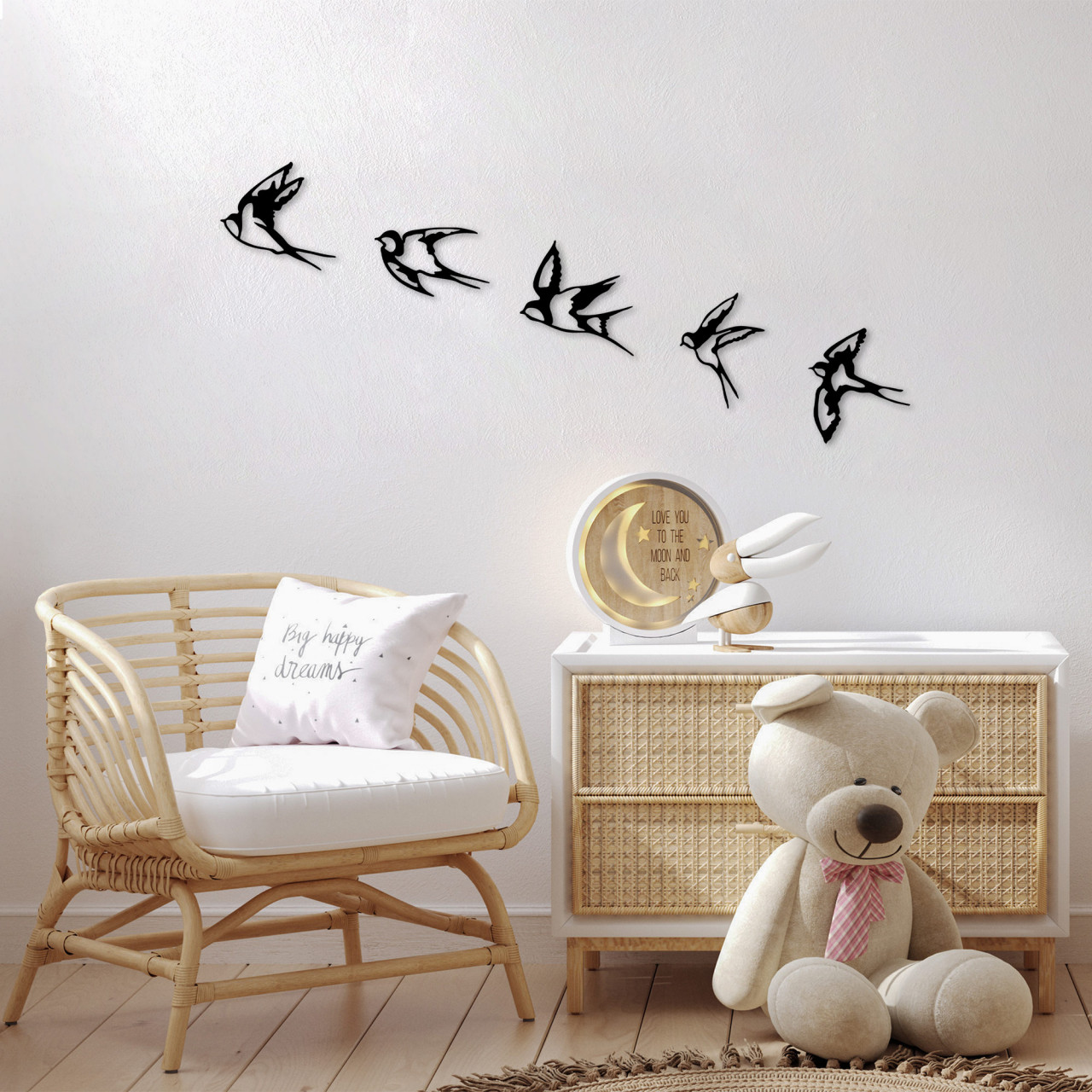 Poze Accesoriu decorativ de perete metalic Swallows - 303