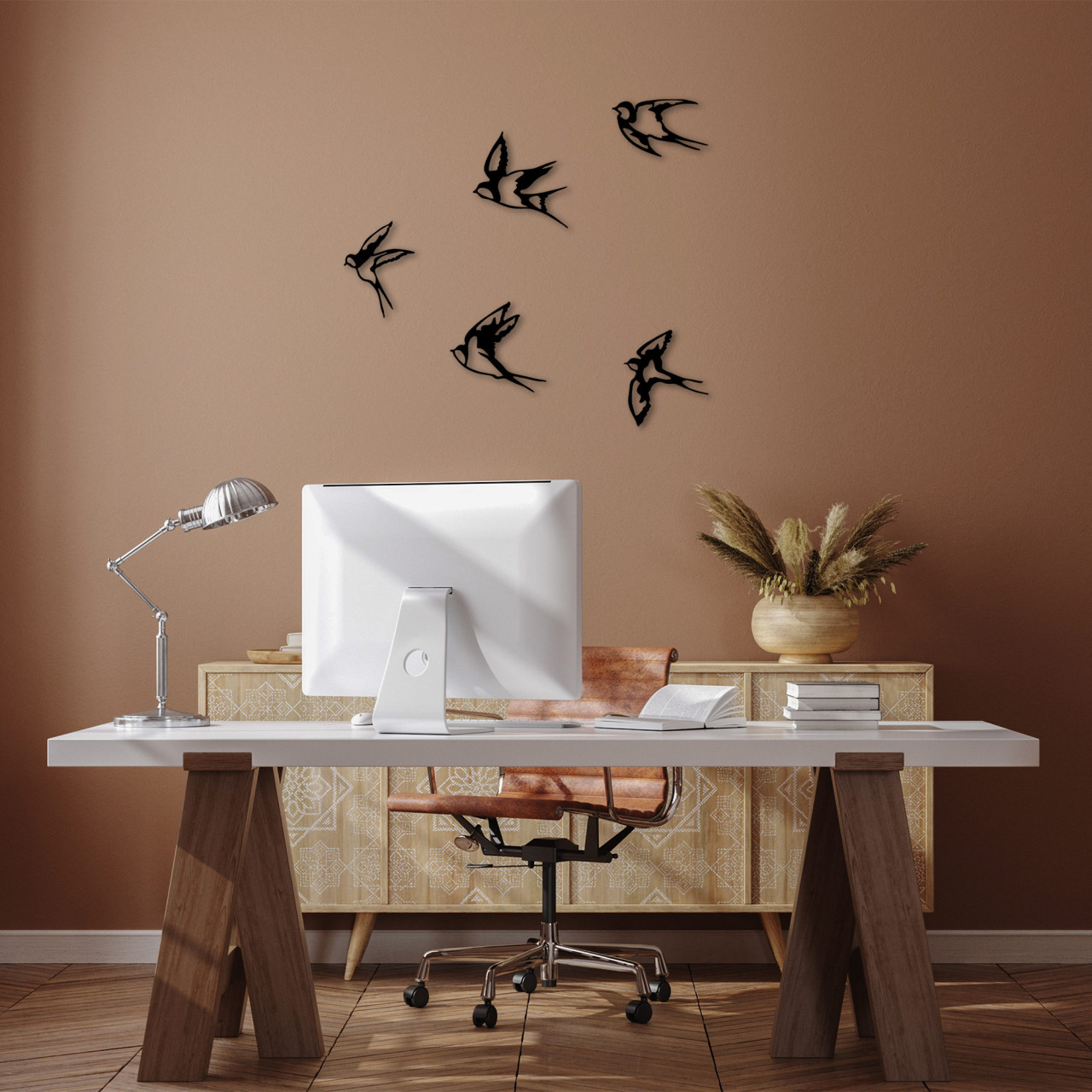 Poze Accesoriu decorativ de perete metalic Swallows - 303
