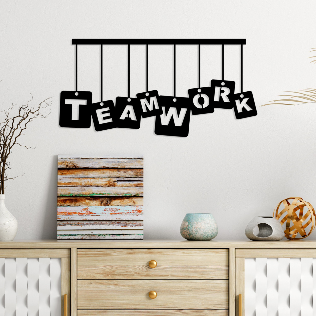 Poze Accesoriu decorativ de perete metalic Teamwork