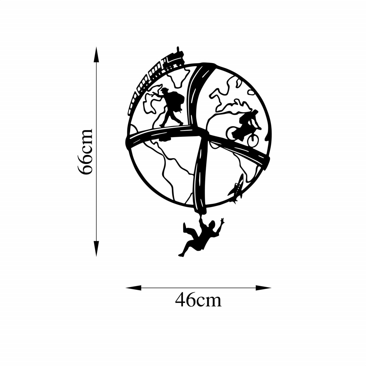 Poze Accesoriu decorativ de perete metalic Travel The World - 526