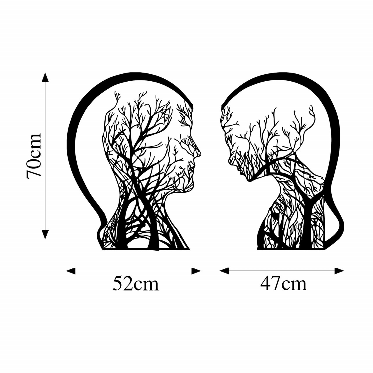 Poze Accesoriu decorativ de perete metalic Tree man and woman - 327