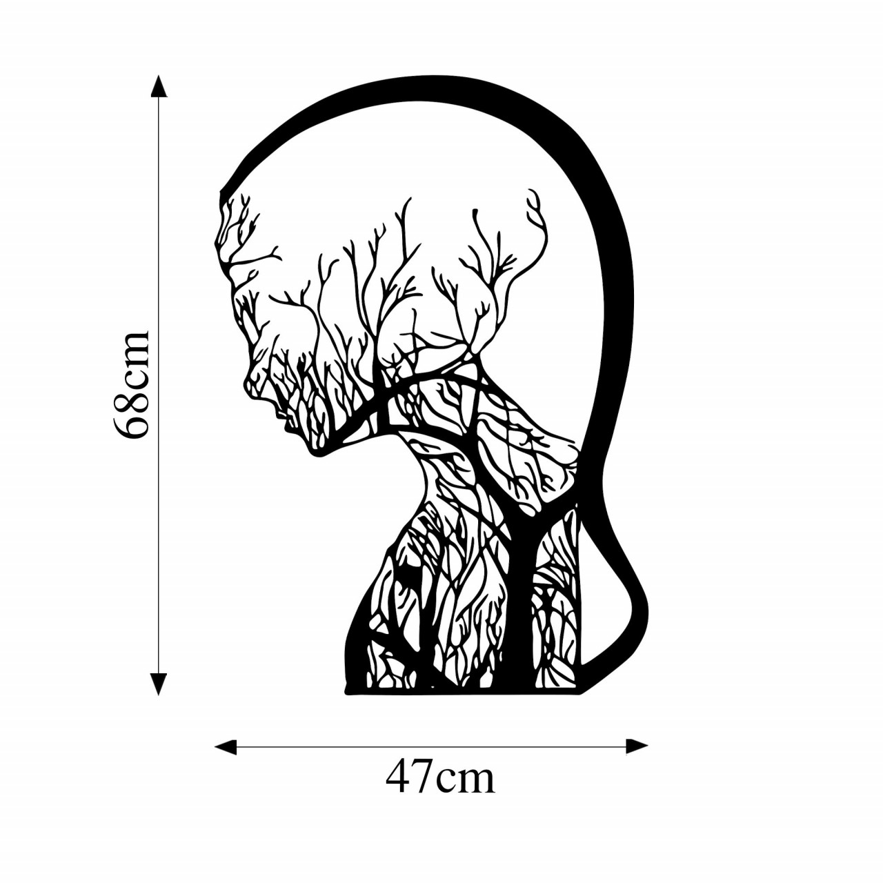 Poze Accesoriu decorativ de perete metalic Tree Woman - 323