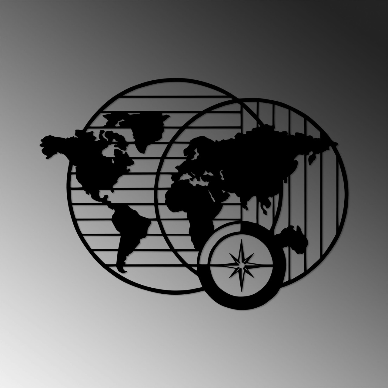Poze Accesoriu decorativ de perete metalic World Map - 480