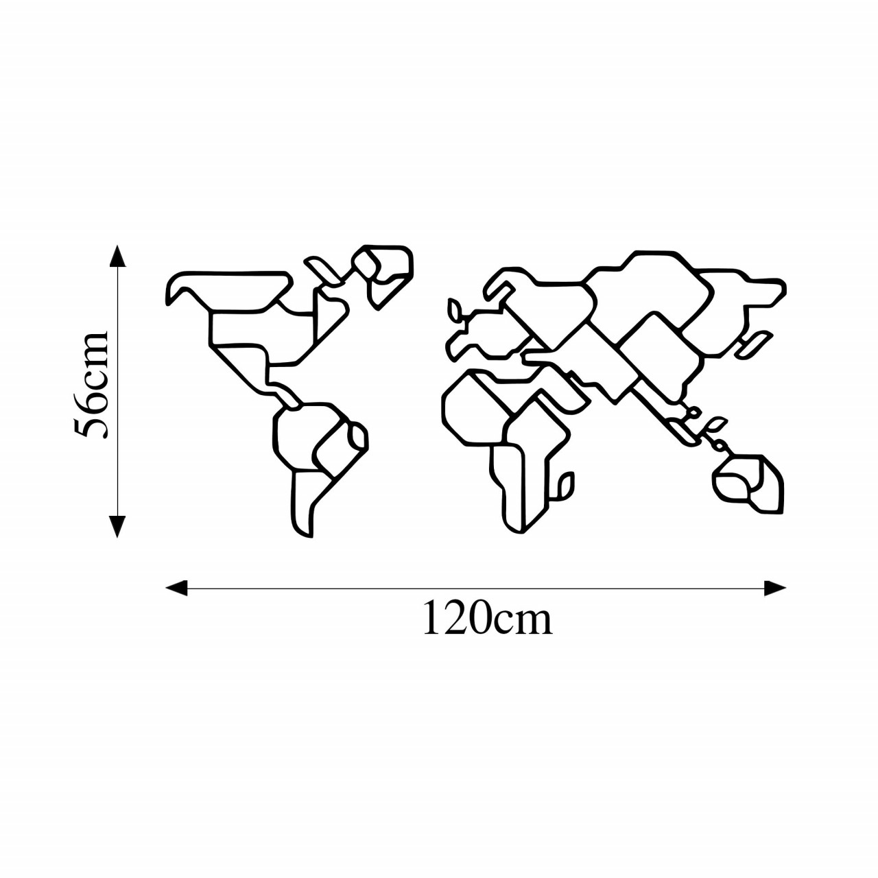 Poze Accesoriu decorativ de perete metalic World Map 6