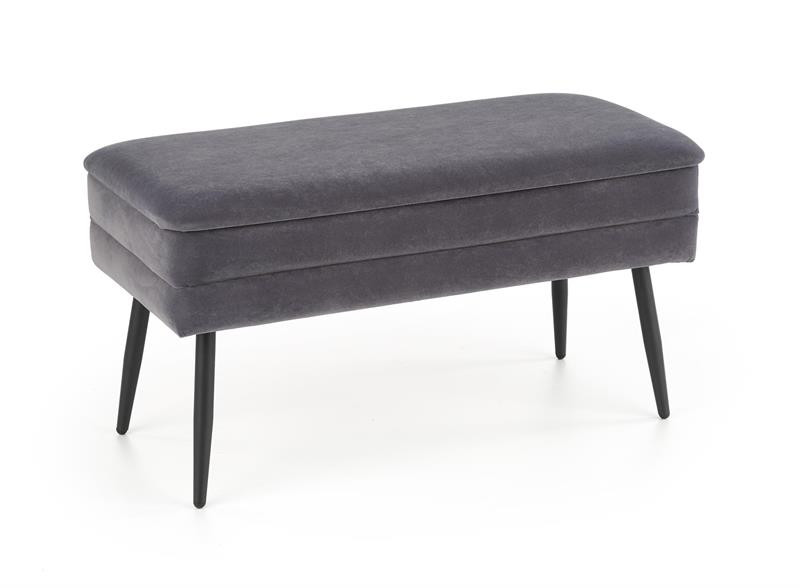 Poze Banca dormitor Velva gri/negru - H37 cm