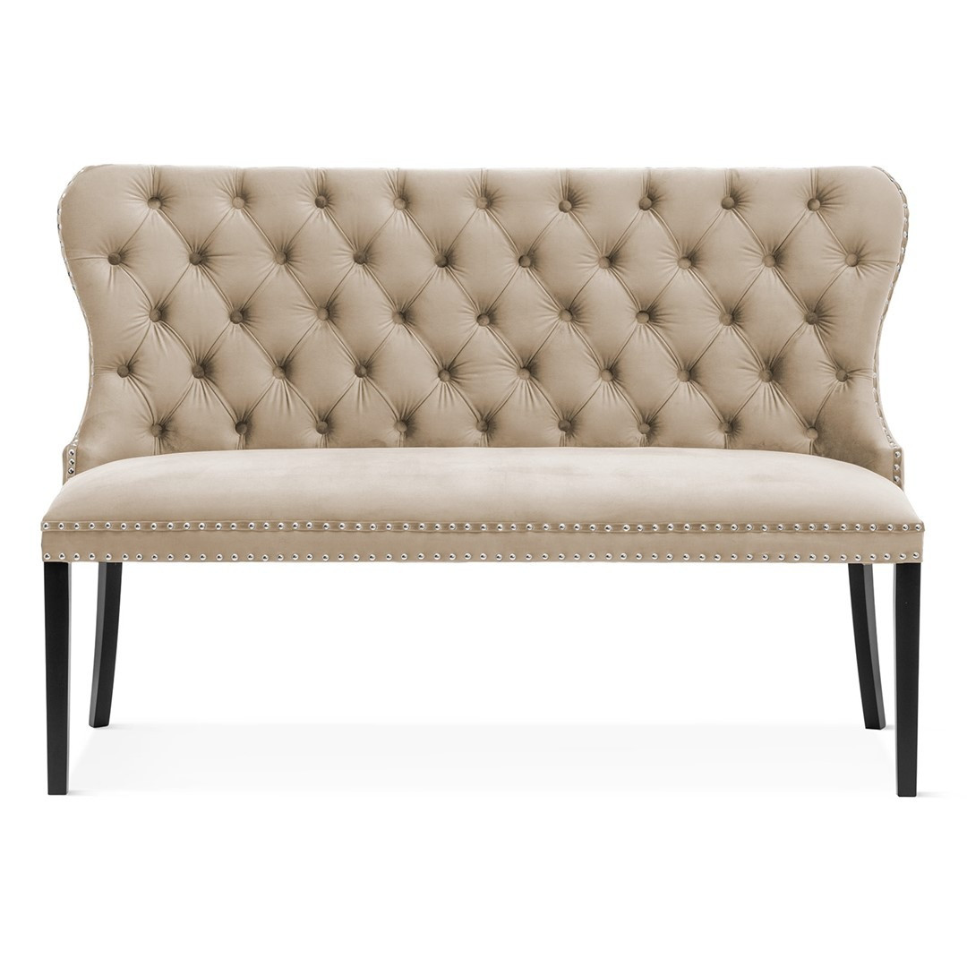 Poze Bancuta tapitata Madame bej – H99 cm