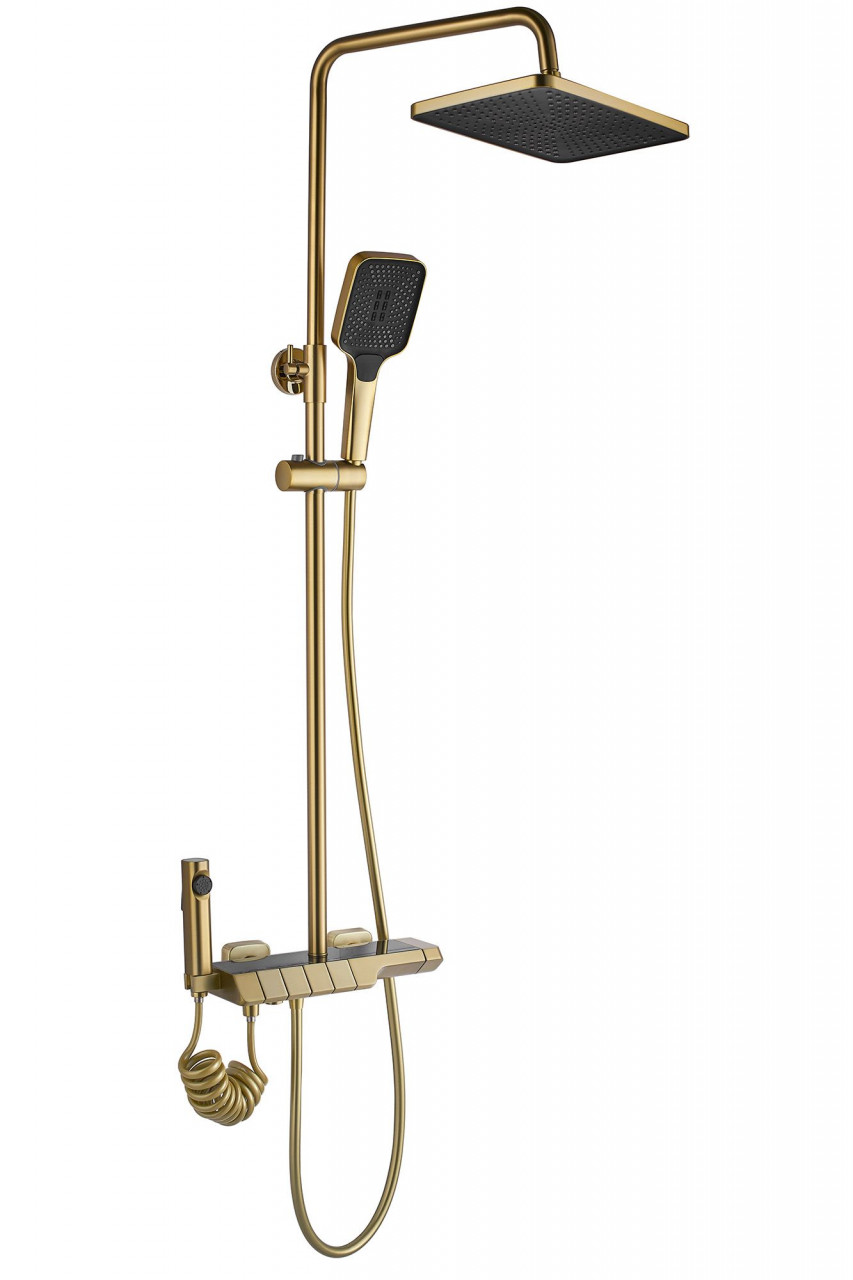 Poze Baterie de dus cu termostat Rob auriu periat