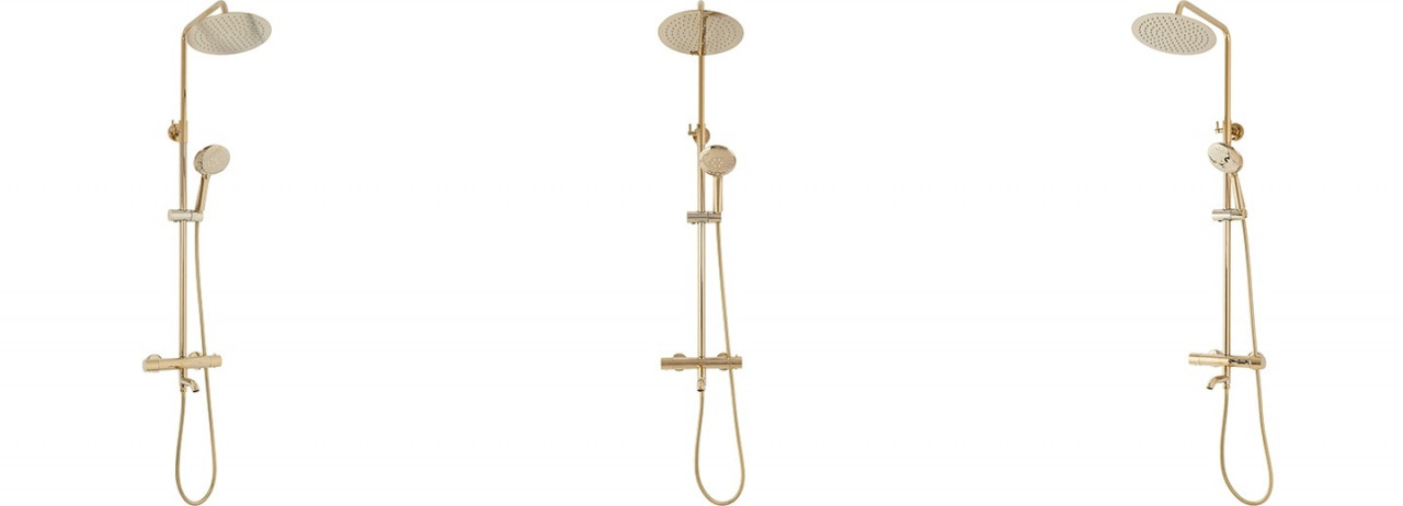 Poze Baterie pentru dus Lungo gold reglabila - H82 cm