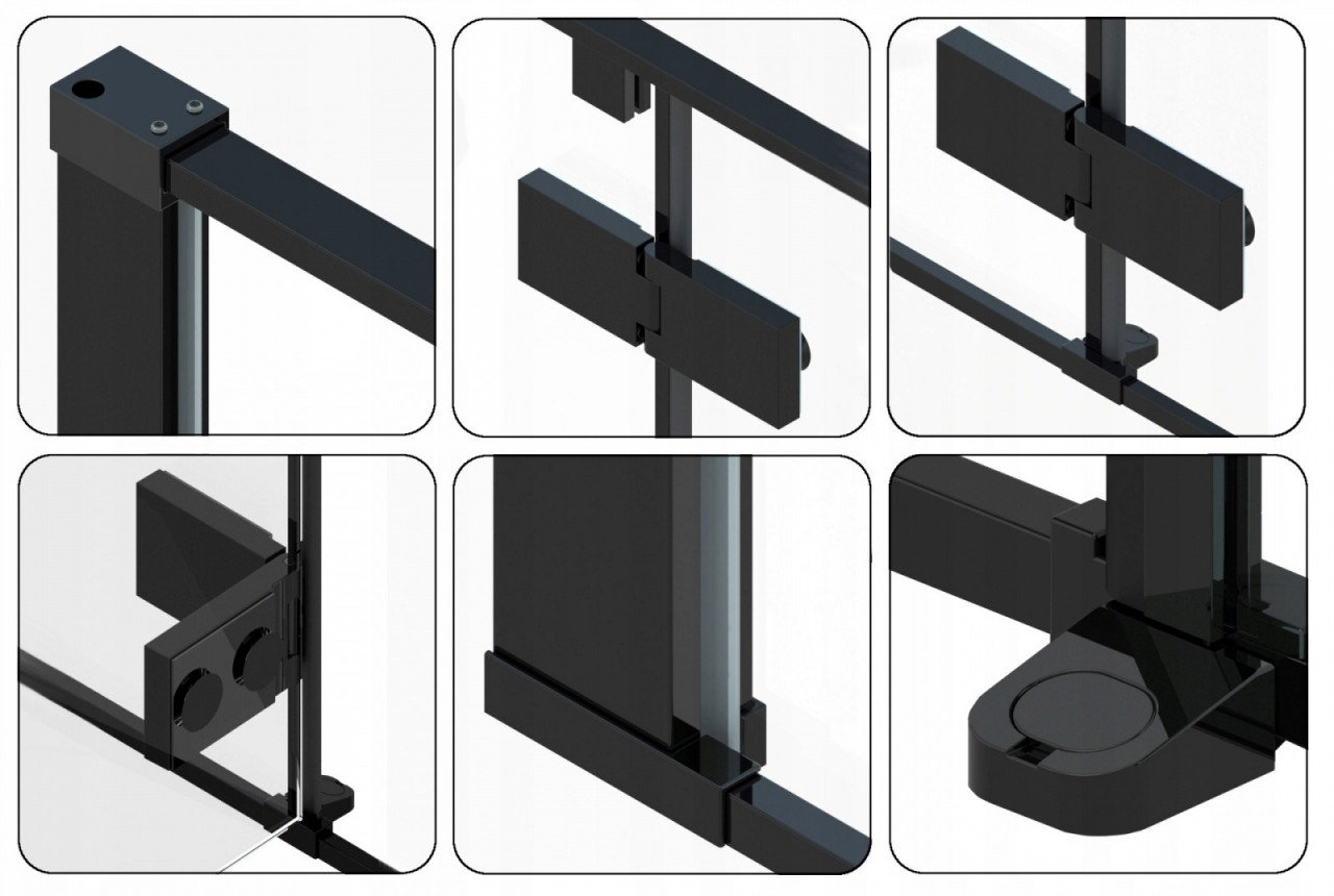 Poze Cabina dus Fargo negru - 90x120 cm