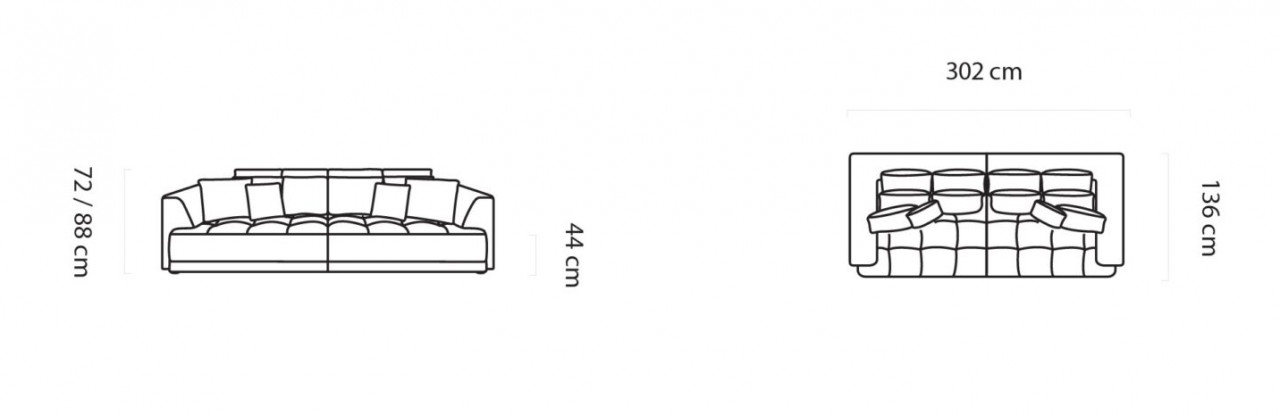 Poze Canapea cu reglaj electric Tiga Bigsofa L302 cm