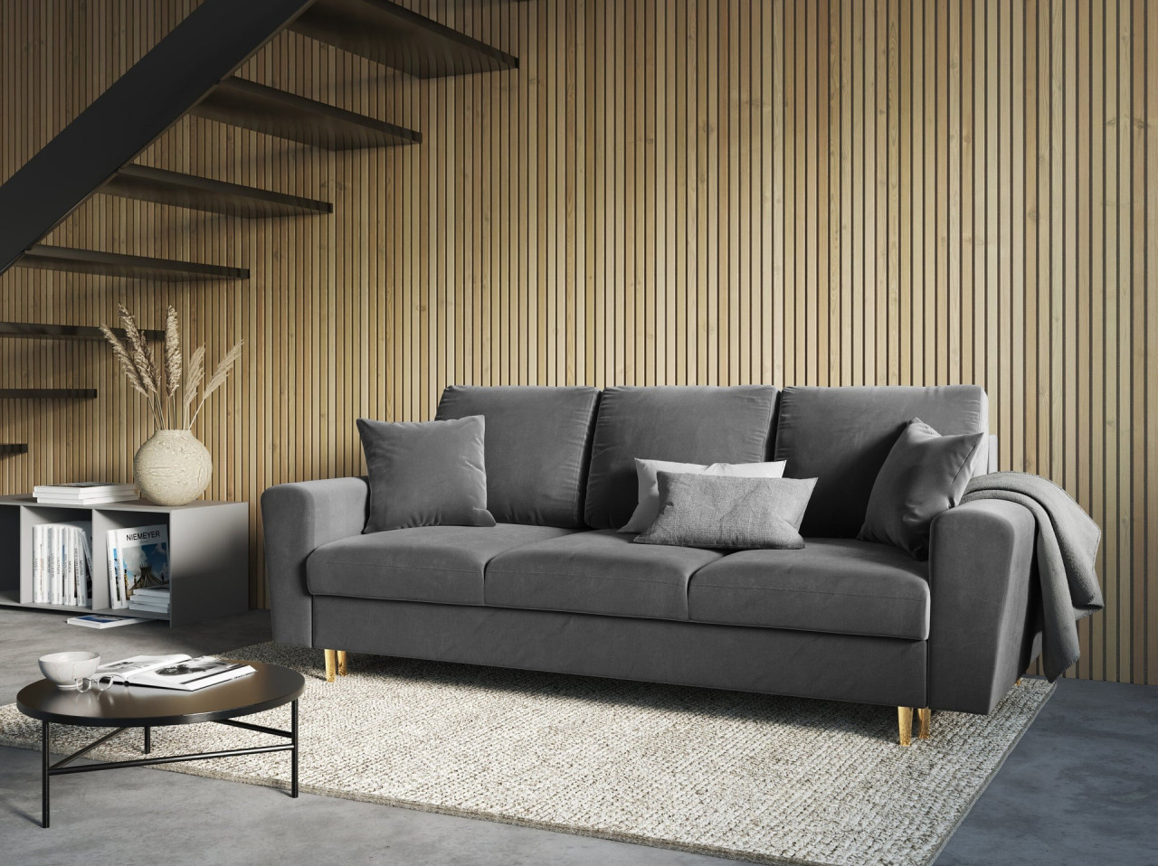Poze Canapea extensibila 3 locuri Moghan catifea L235 cm
