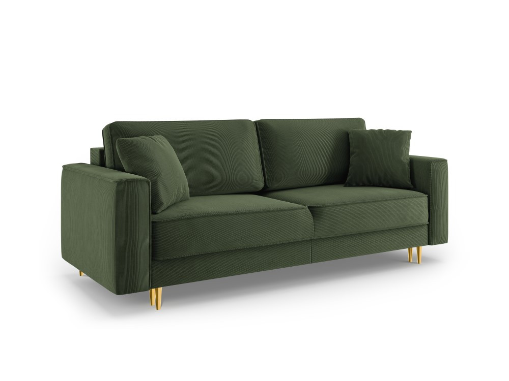 Poze Canapea Fano 3 locuri velvet/picioare gold – L233 x l102 x h89 cm